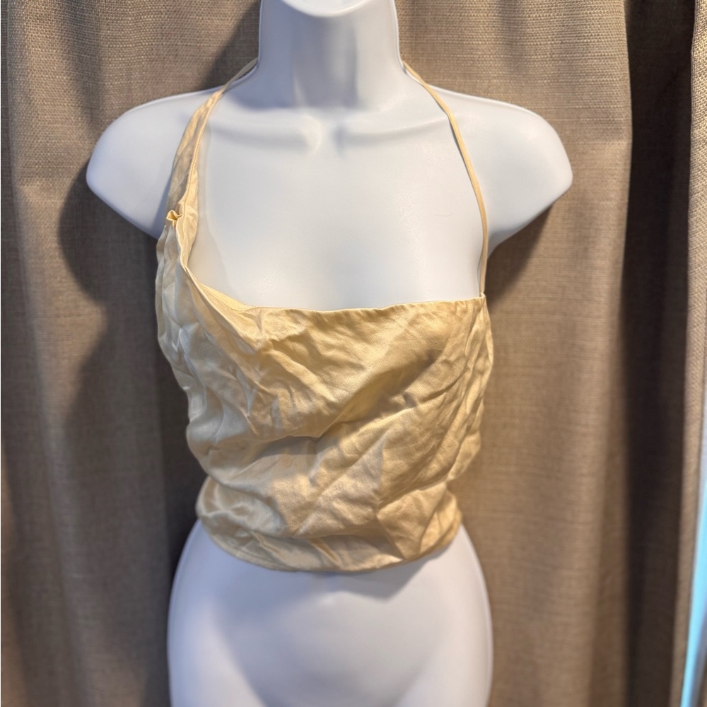 Elegant Cream Halter Top